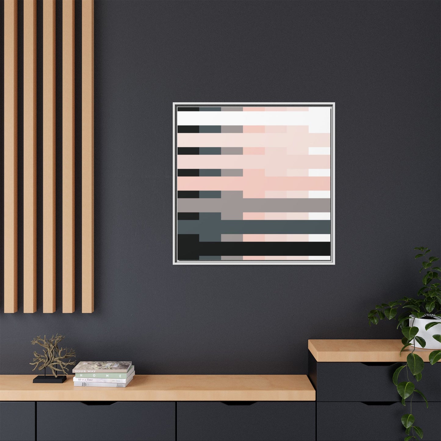 Modern Framed Geometric Canvas Art | Bold Color Meets Clean Framing