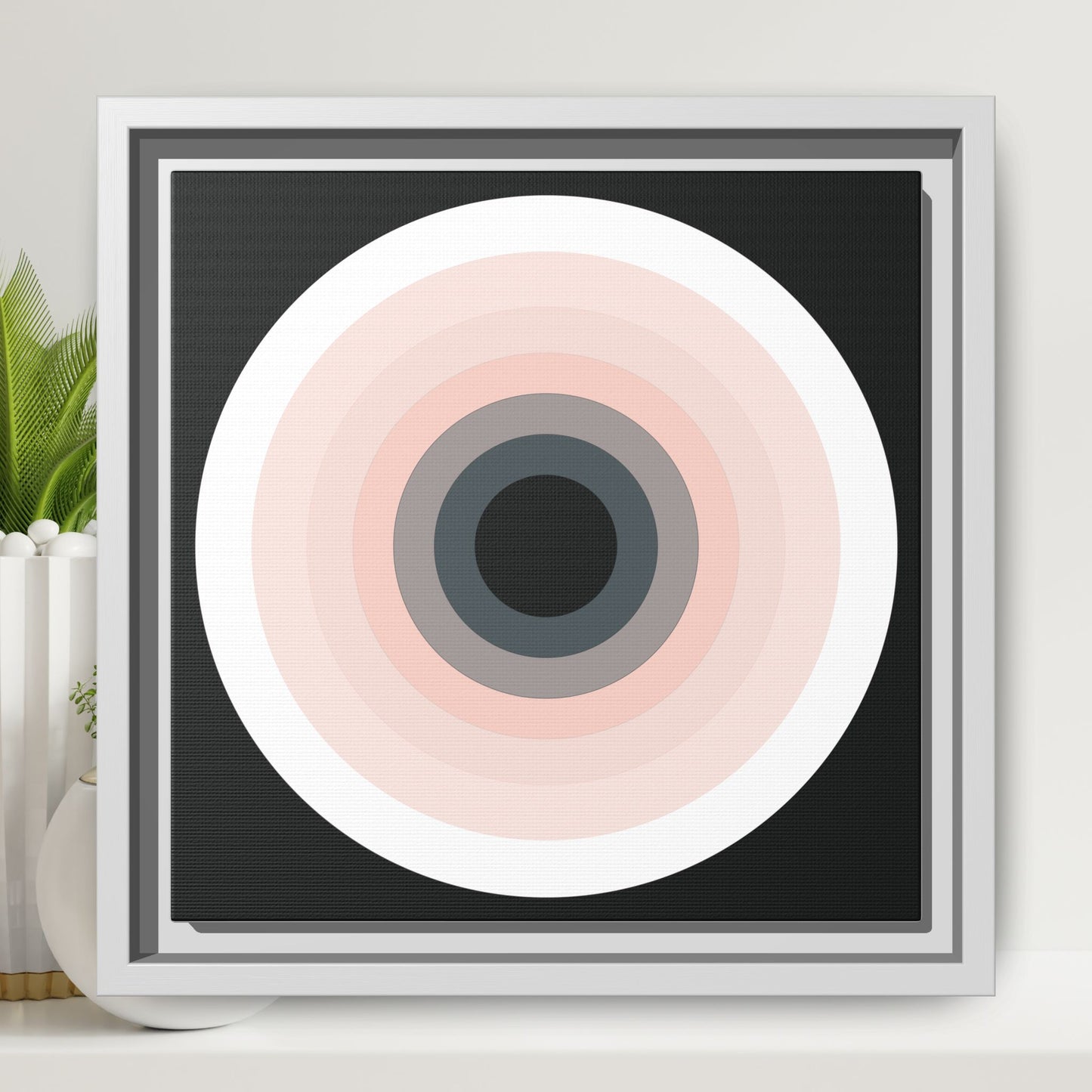 Modern Framed Geometric Canvas Art | Bold Color Meets Clean Framing