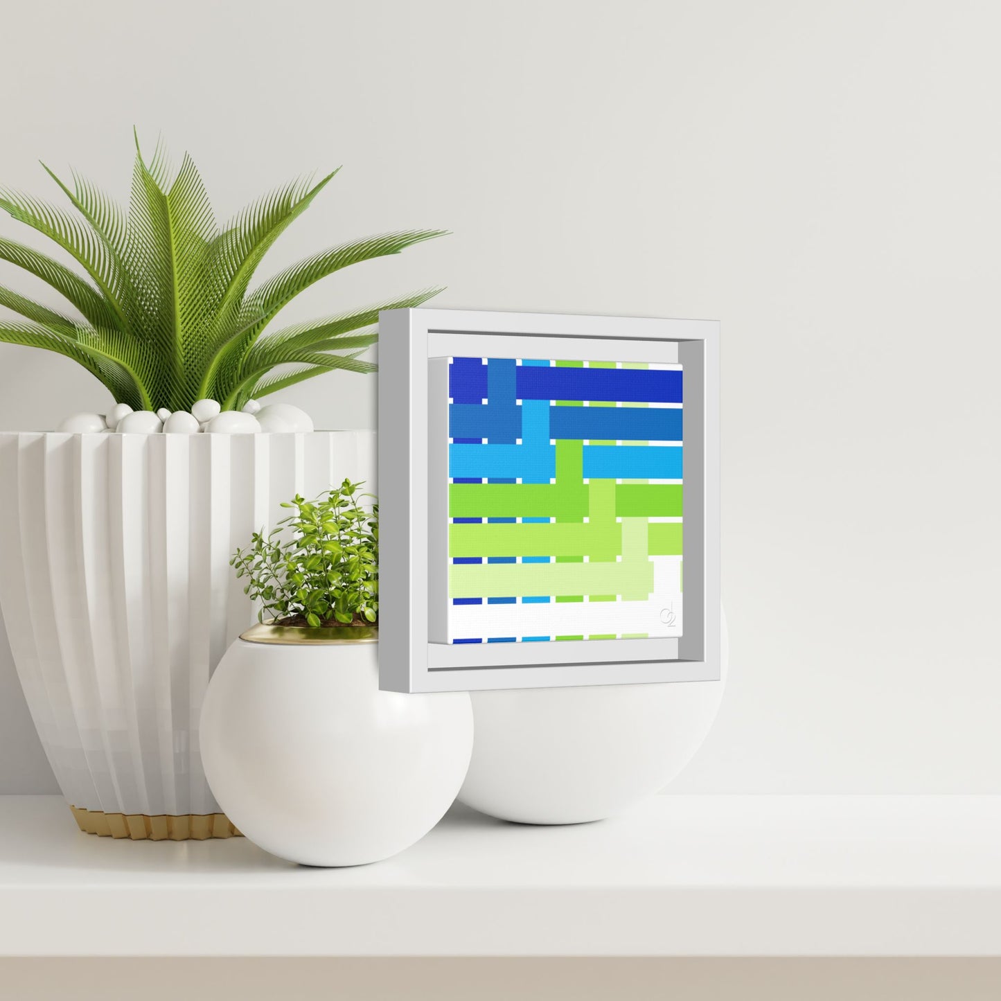 Modern Framed Geometric Canvas Art | Bold Color Meets Clean Framing