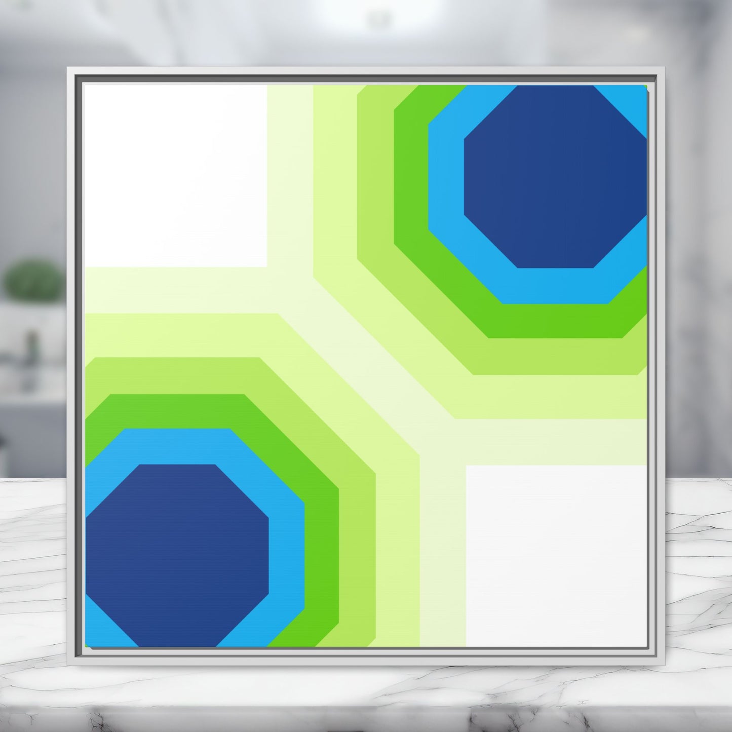 Modern Framed Geometric Canvas Art | Bold Color Meets Clean Framing
