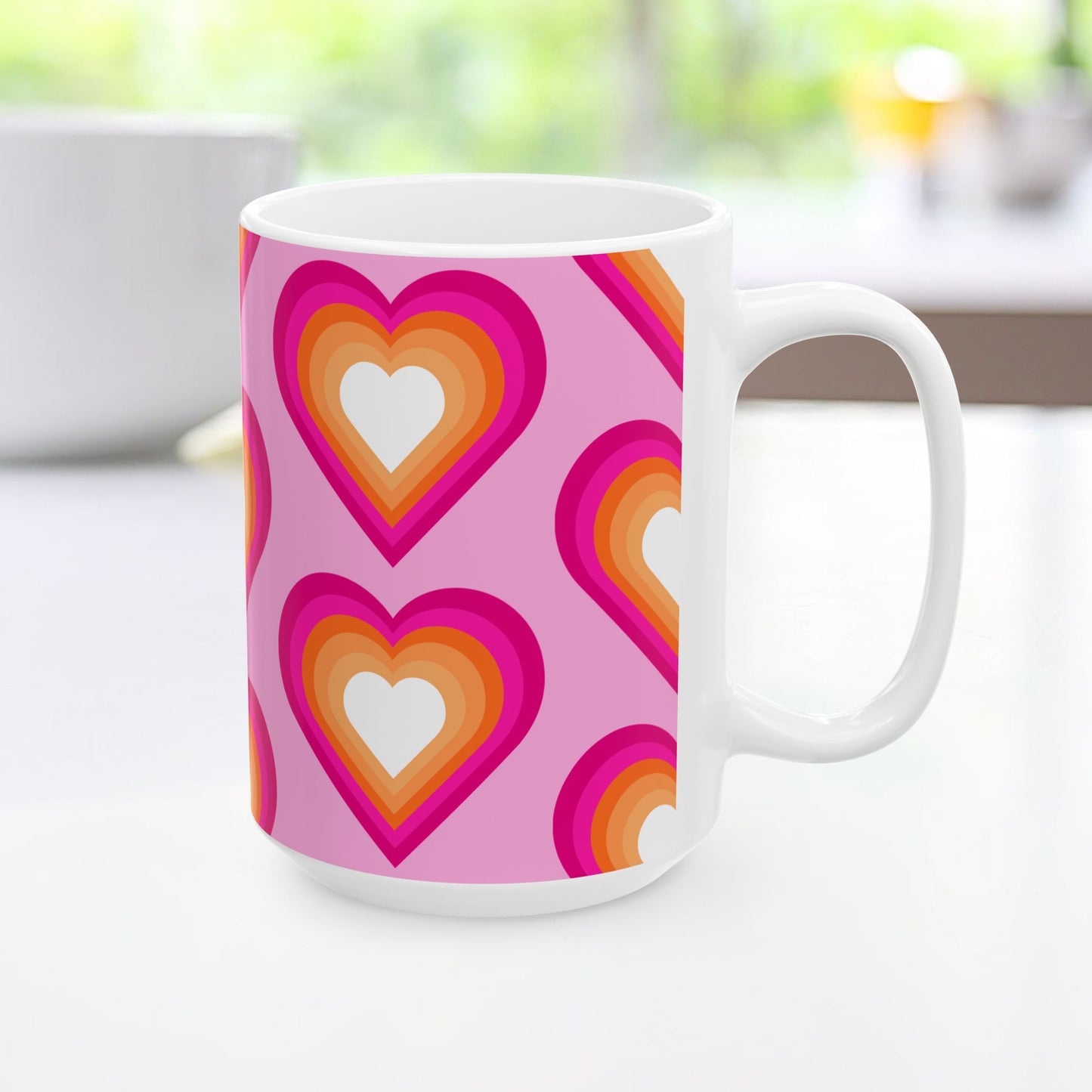 Geo Art Heart Mug – Bold Color, Daily Joy