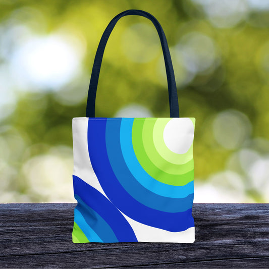 Geometric Art Tote Bag – 3 sizes | Bold lines. Vivid color. Retro with a modern twist.