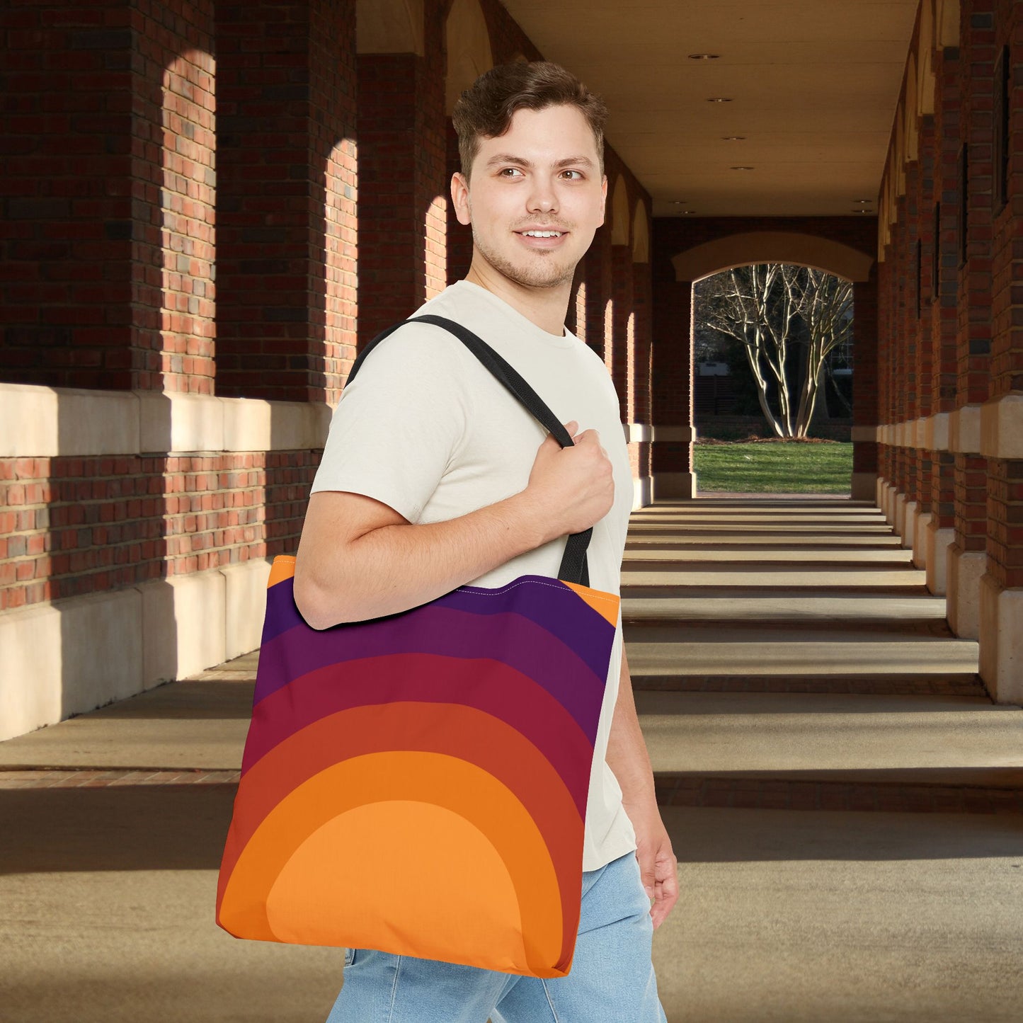 Geometric Art Tote Bag – 3 sizes | Bold lines. Vivid color. Retro