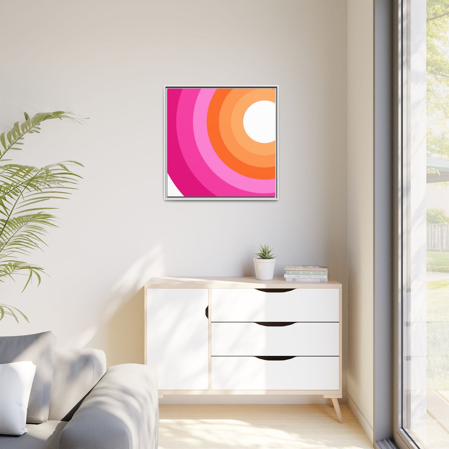 Modern Framed Geometric Canvas Art | Bold Color Meets Clean Framing