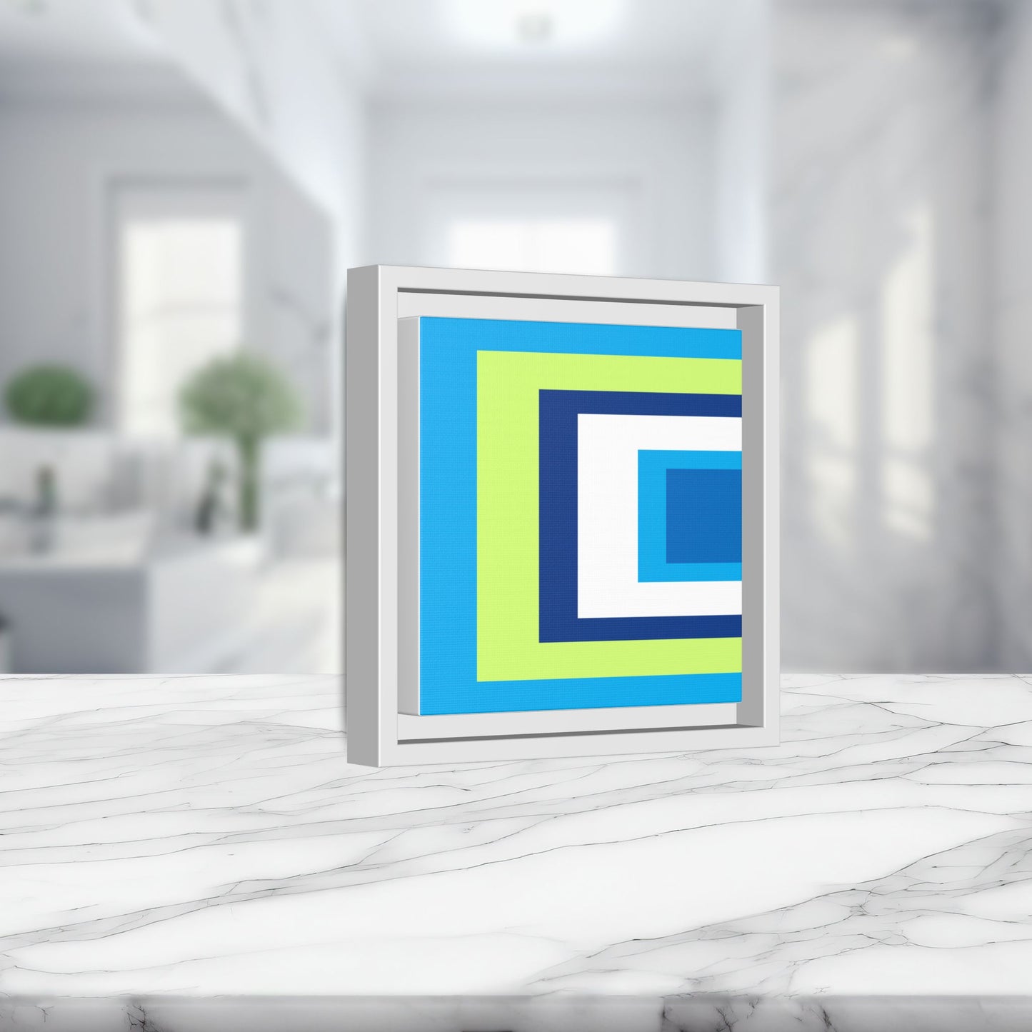 Modern Framed Geometric Canvas Art | Bold Color Meets Clean Framing