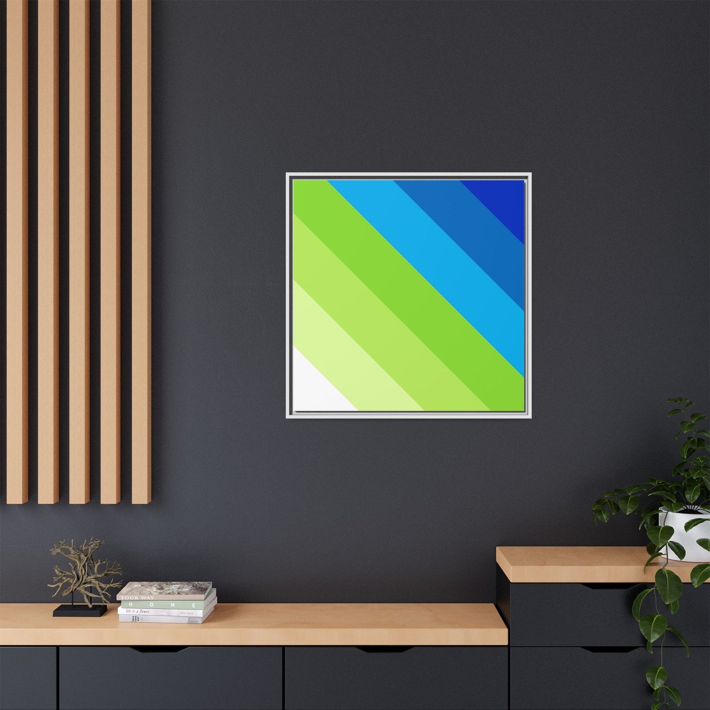 Modern Framed Geometric Canvas Art | Bold Color Meets Clean Framing