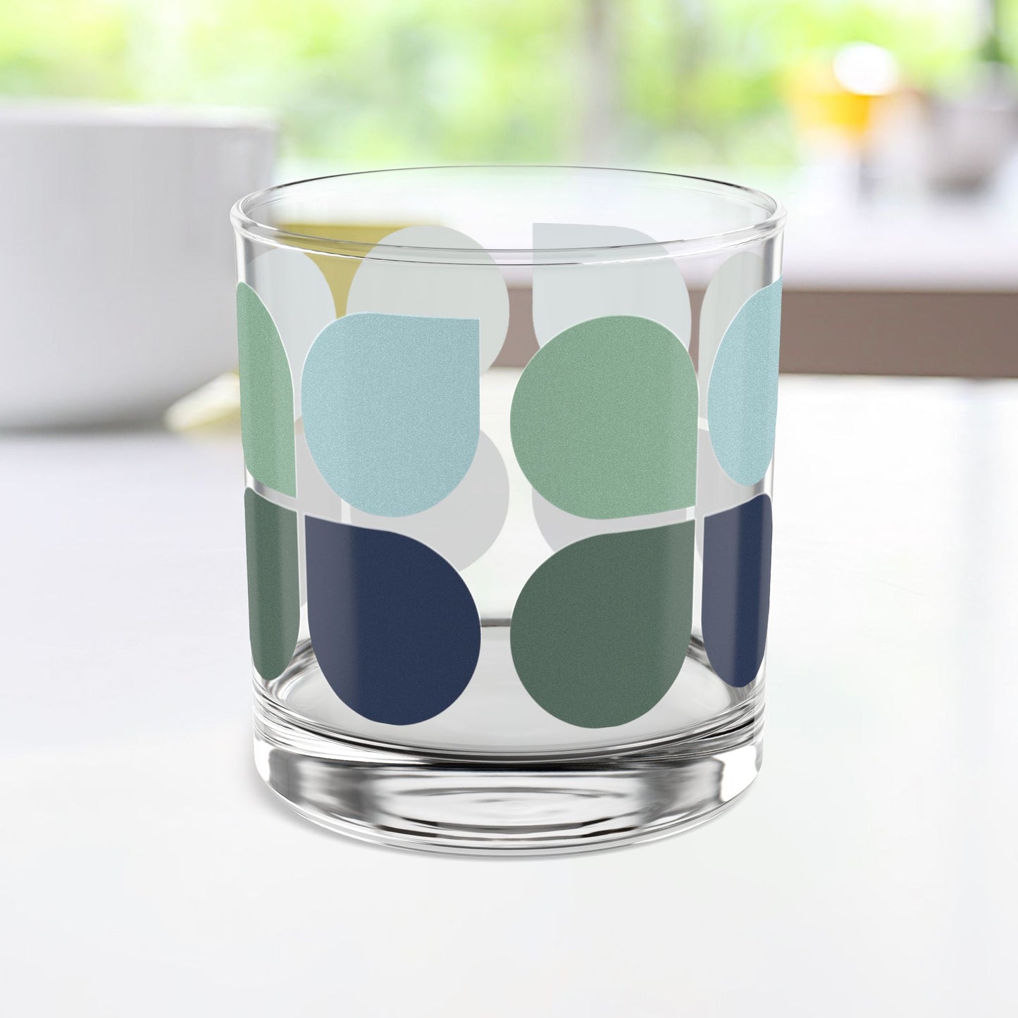 Vibrant Modern Retro Rocks Glass – 10oz