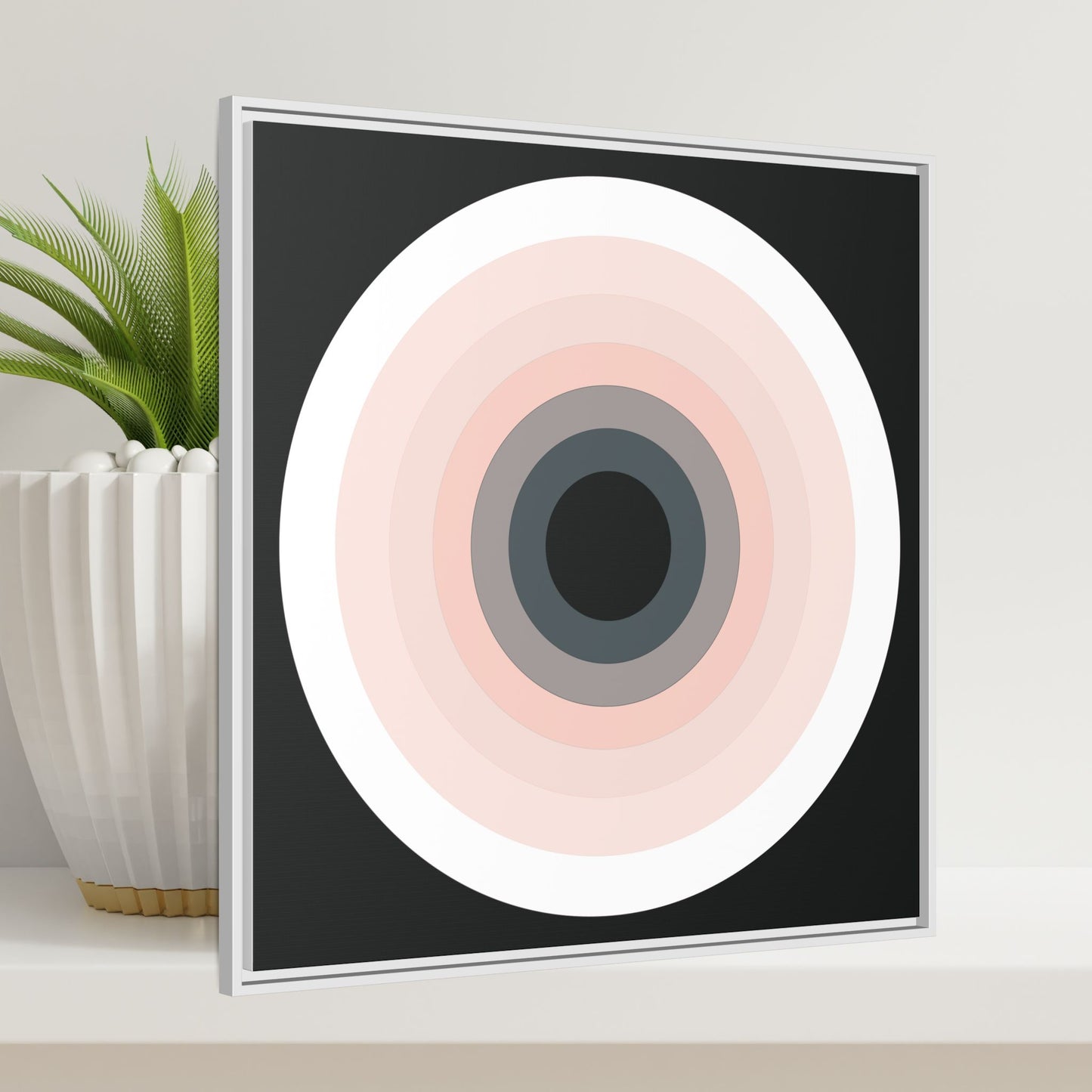 Modern Framed Geometric Canvas Art | Bold Color Meets Clean Framing