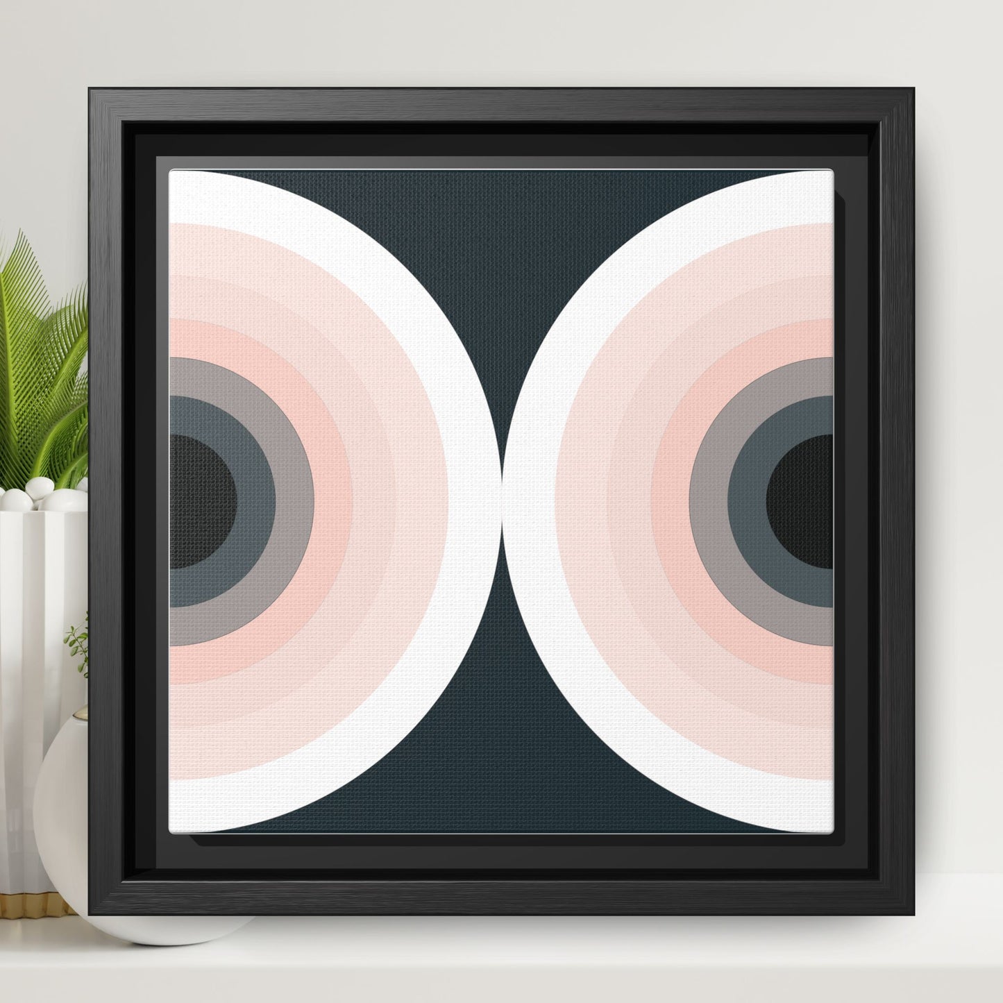 Modern Framed Geometric Canvas Art | Bold Color Meets Clean Framing