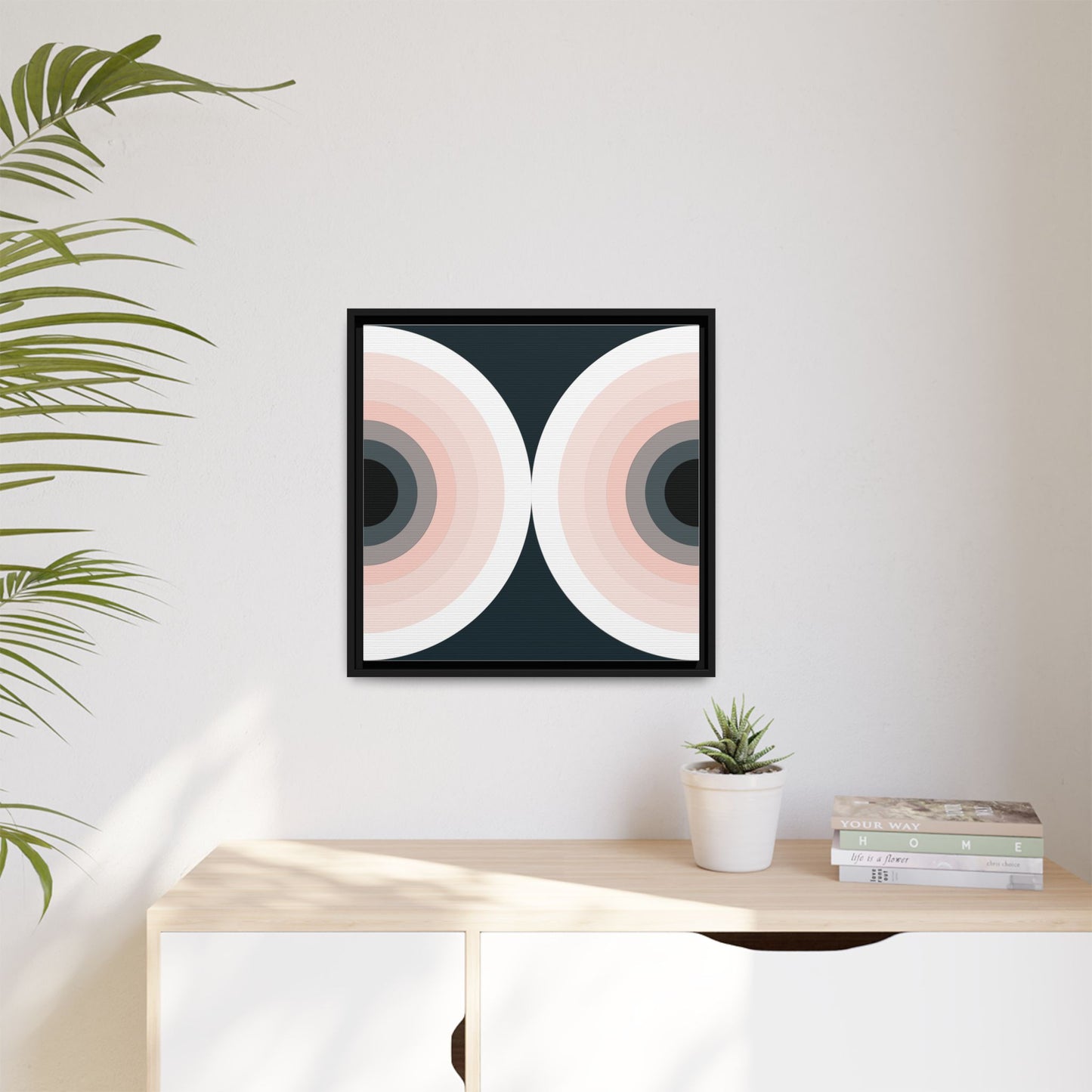 Modern Framed Geometric Canvas Art | Bold Color Meets Clean Framing