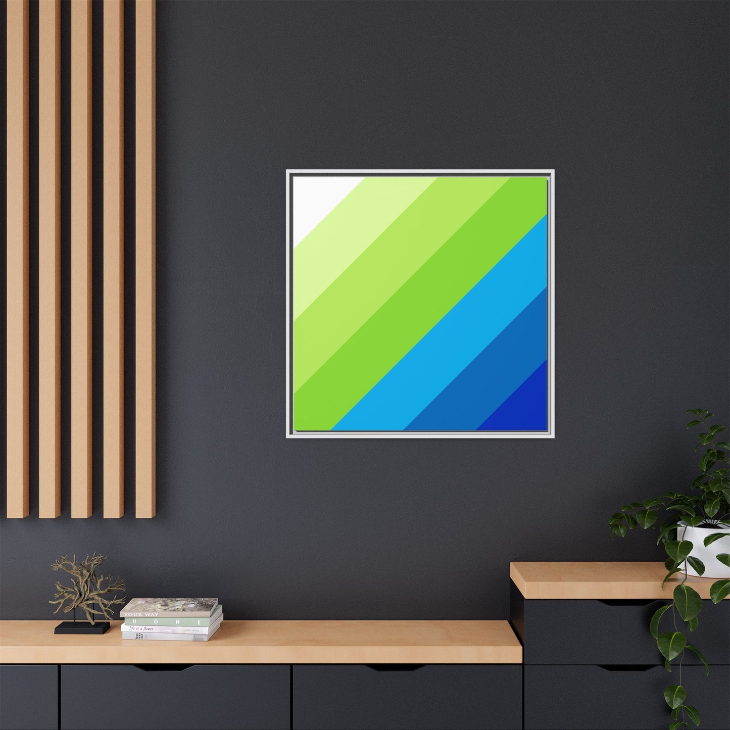 Modern Framed Geometric Canvas Art | Bold Color Meets Clean Framing