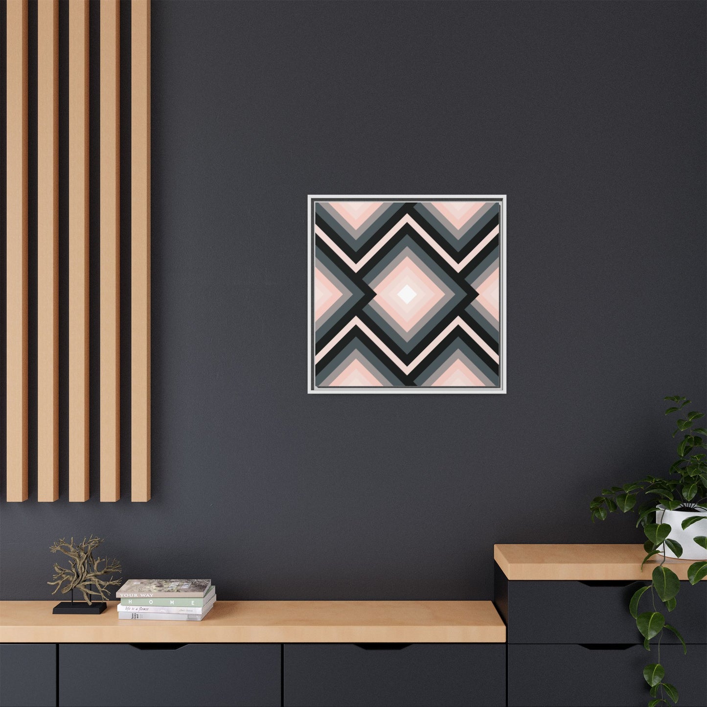 Modern Framed Geometric Canvas Art | Bold Color Meets Clean Framing