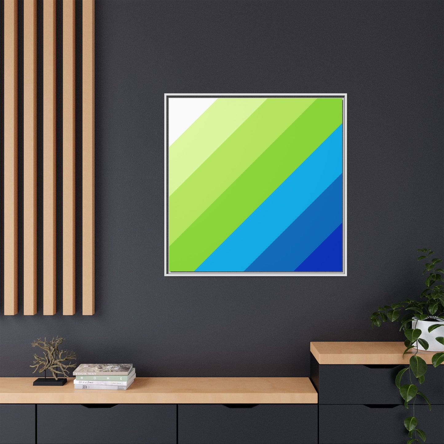 Modern Framed Geometric Canvas Art | Bold Color Meets Clean Framing