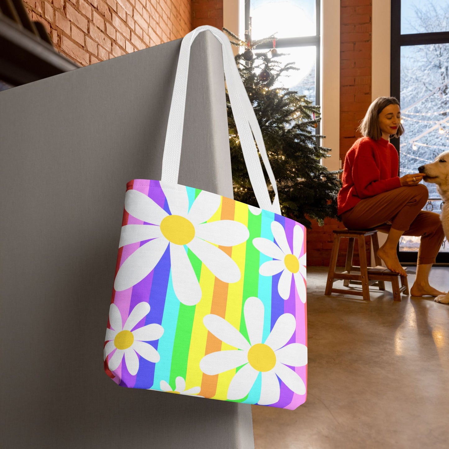 Flower Power Daisy Tote Bag – 3 sizes | Colorful, Cheerful, and Ready to Go