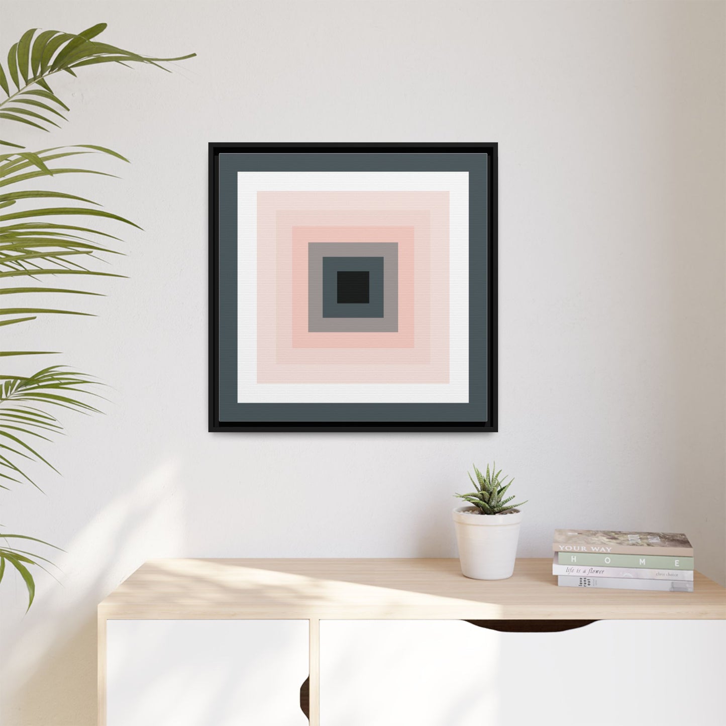 Modern Framed Geometric Canvas Art | Bold Color Meets Clean Framing