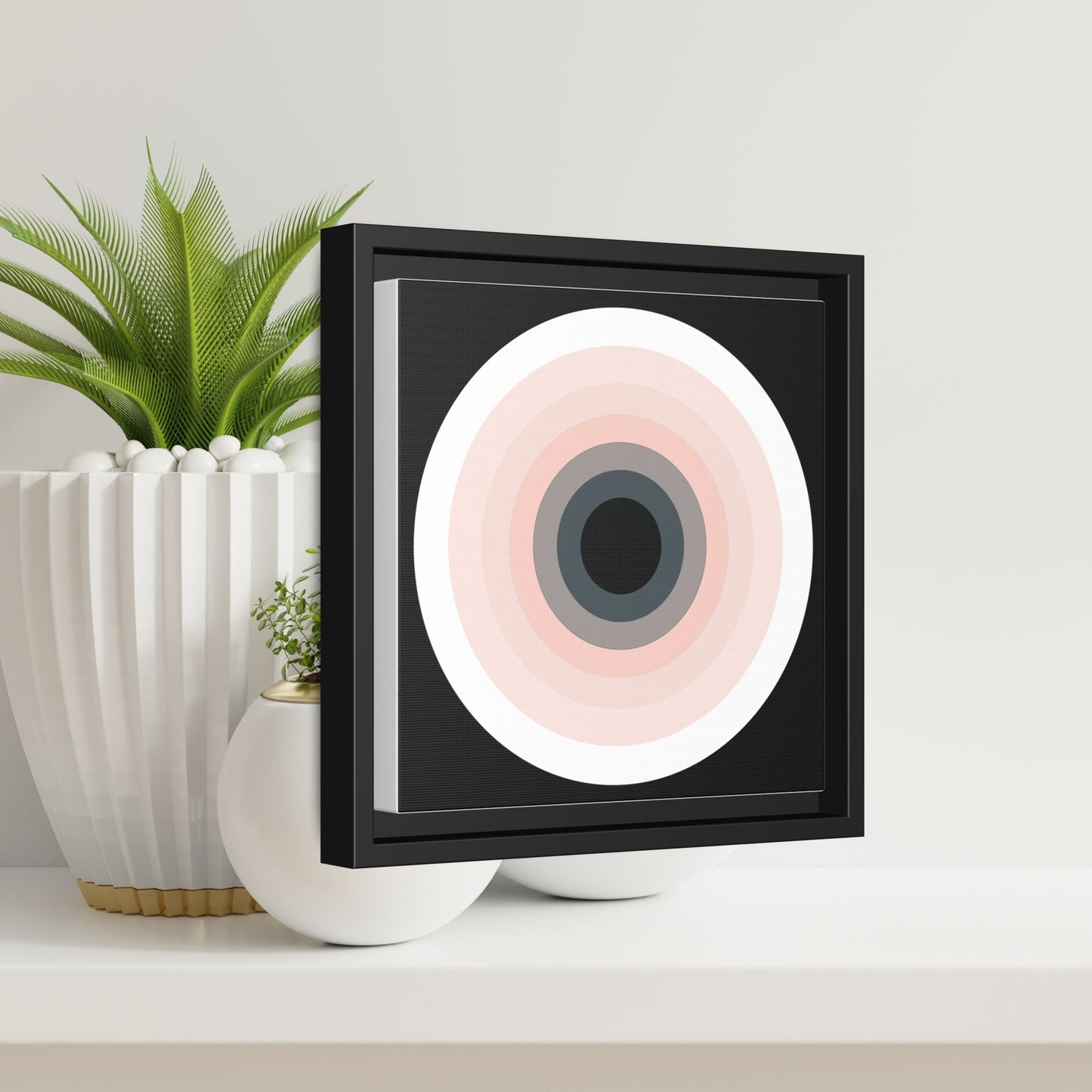 Modern Framed Geometric Canvas Art | Bold Color Meets Clean Framing