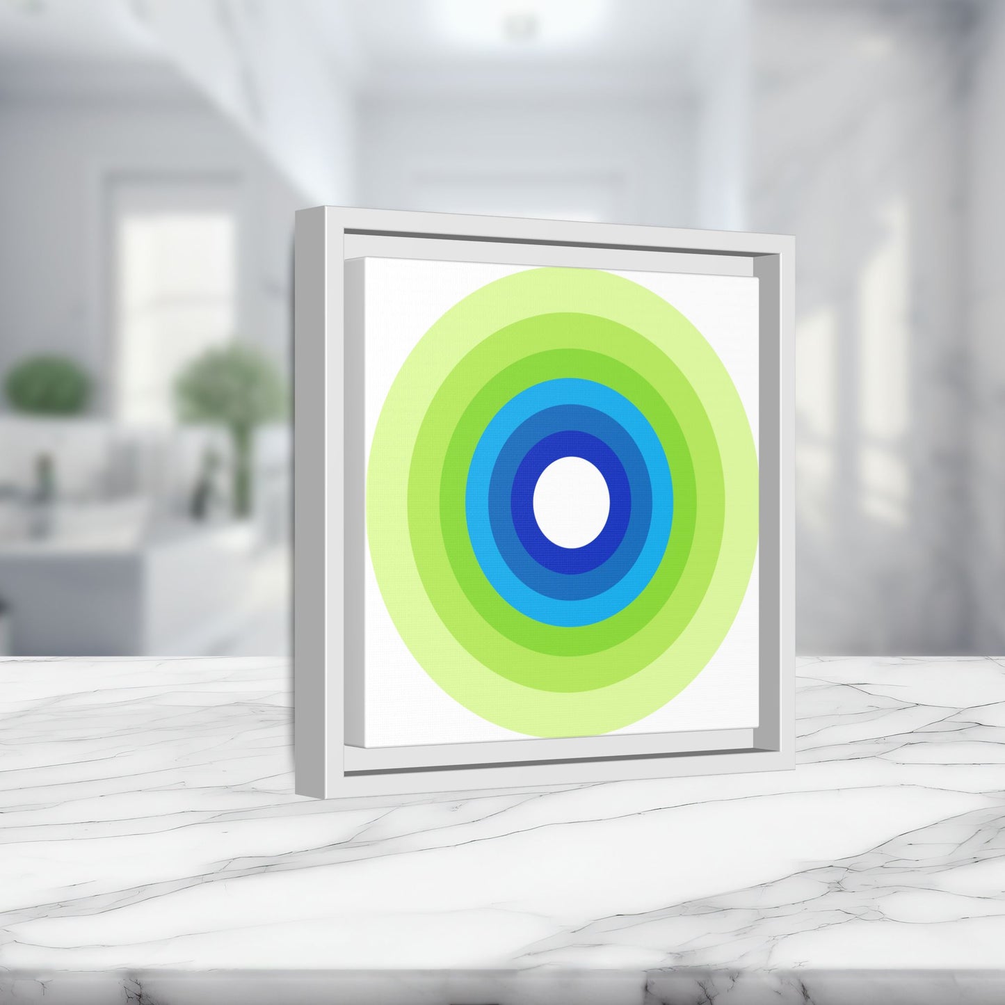 Modern Framed Geometric Canvas Art | Bold Color Meets Clean Framing