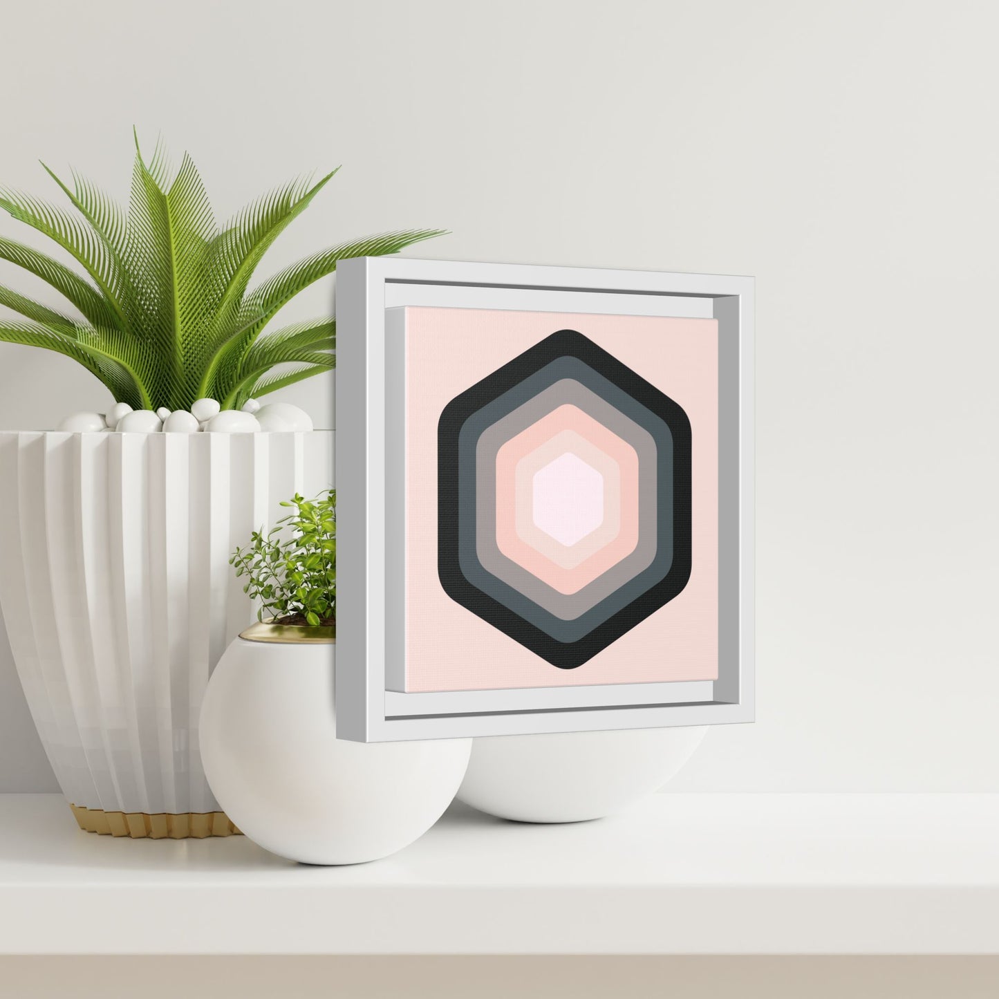 Modern Framed Geometric Canvas Art | Bold Color Meets Clean Framing
