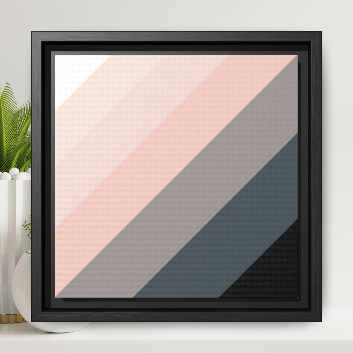 Modern Framed Geometric Canvas Art | Bold Color Meets Clean Framing