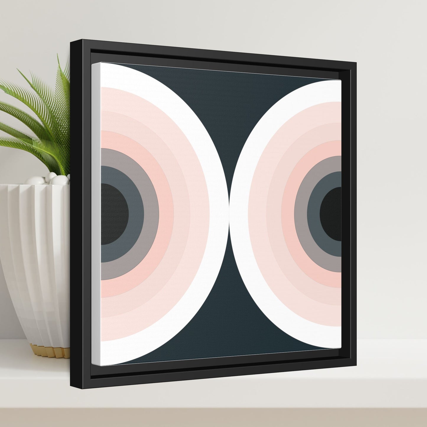 Modern Framed Geometric Canvas Art | Bold Color Meets Clean Framing