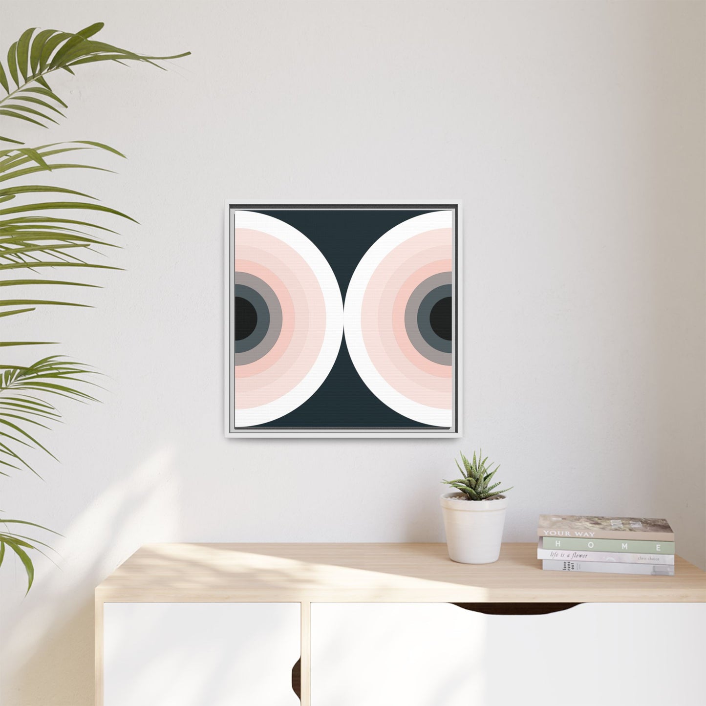 Modern Framed Geometric Canvas Art | Bold Color Meets Clean Framing