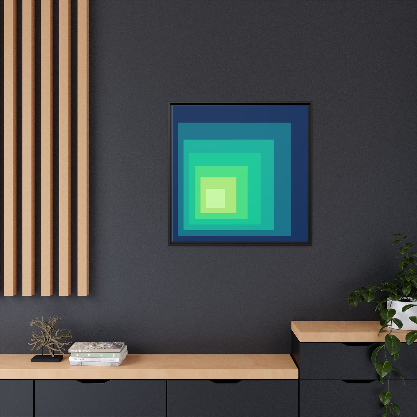 Modern Framed Geometric Canvas Art | Bold Color Meets Clean Framing