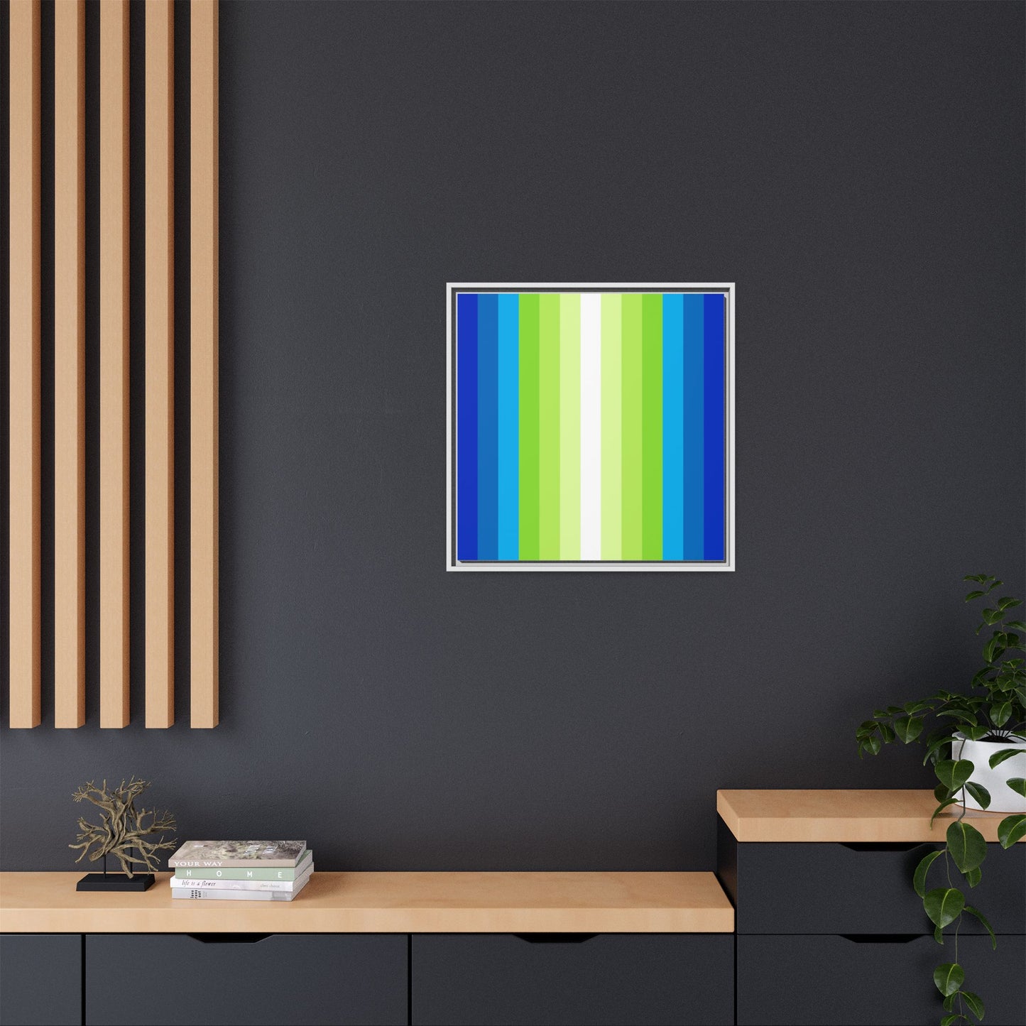 Modern Framed Geometric Canvas Art | Bold Color Meets Clean Framing