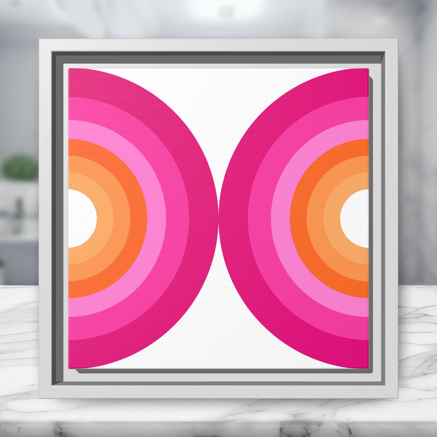Modern Framed Geometric Canvas Art | Bold Color Meets Clean Framing