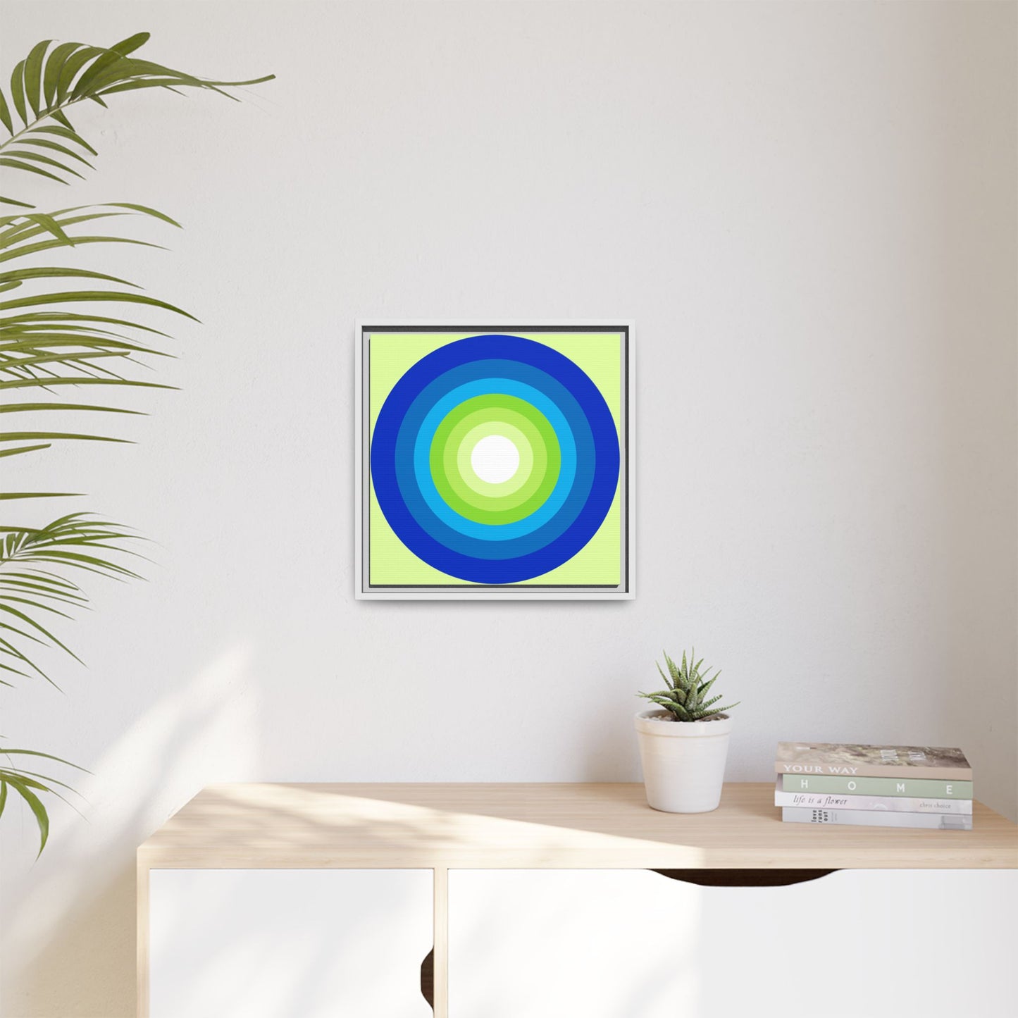 Modern Framed Geometric Canvas Art | Bold Color Meets Clean Framing