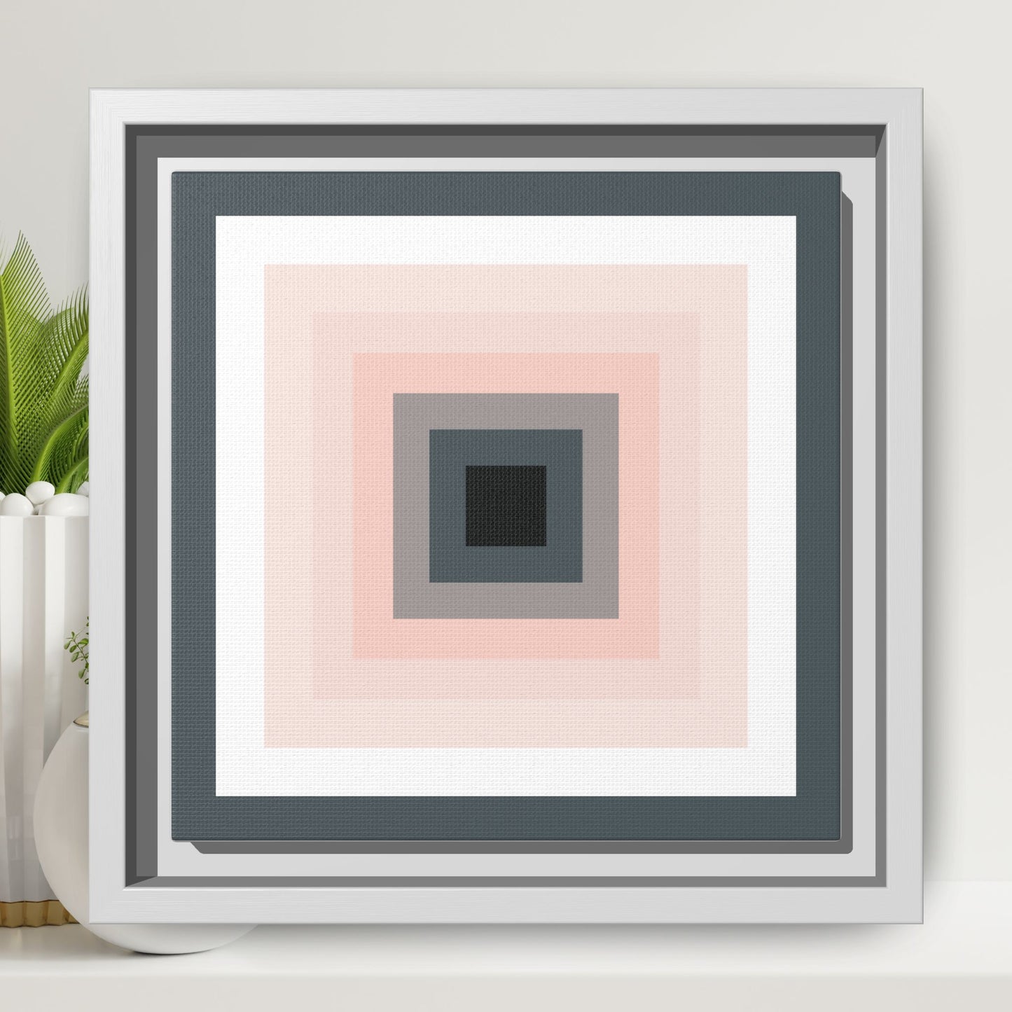 Modern Framed Geometric Canvas Art | Bold Color Meets Clean Framing