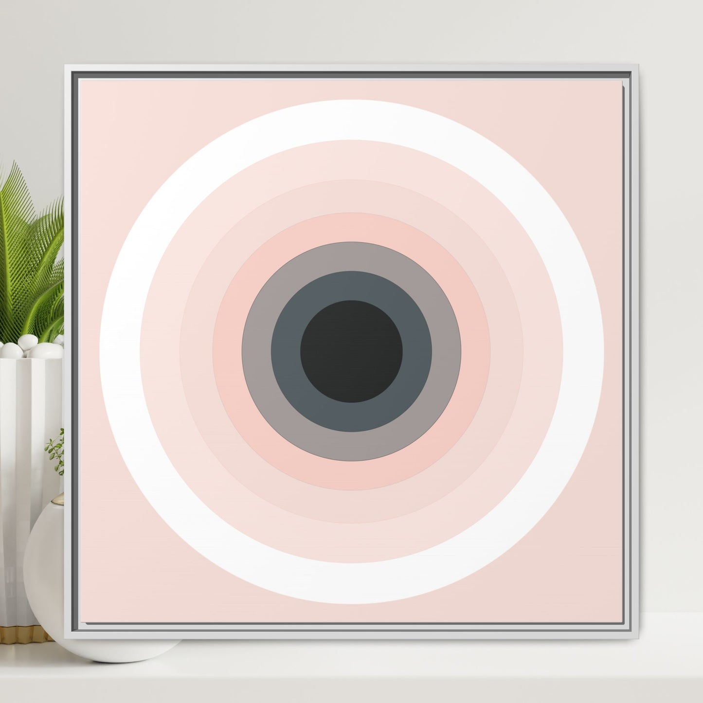 Modern Framed Geometric Canvas Art | Bold Color Meets Clean Framing