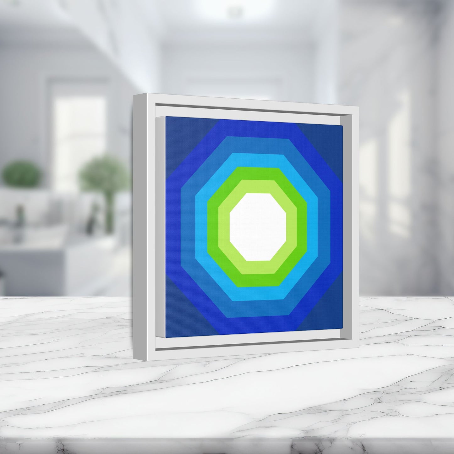 Modern Framed Geometric Canvas Art | Bold Color Meets Clean Framing