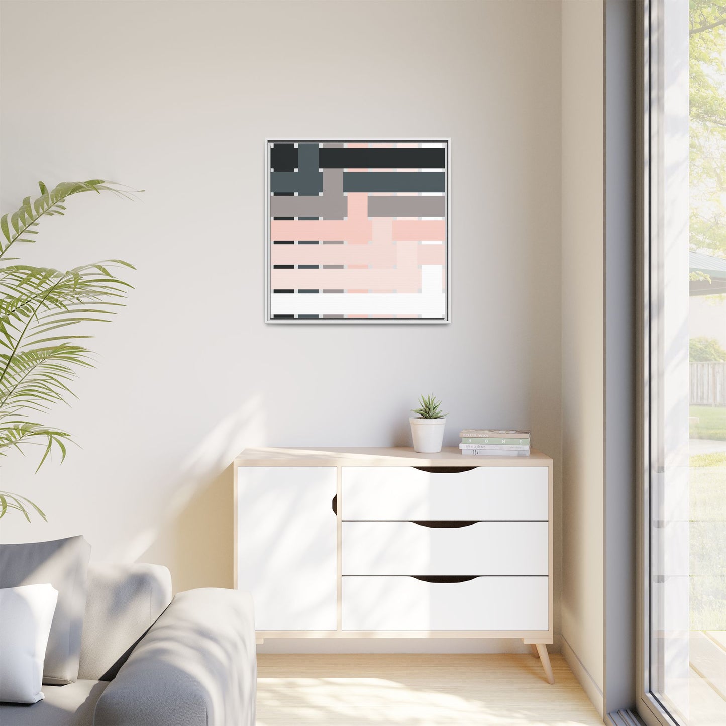 Modern Framed Geometric Canvas Art | Bold Color Meets Clean Framing