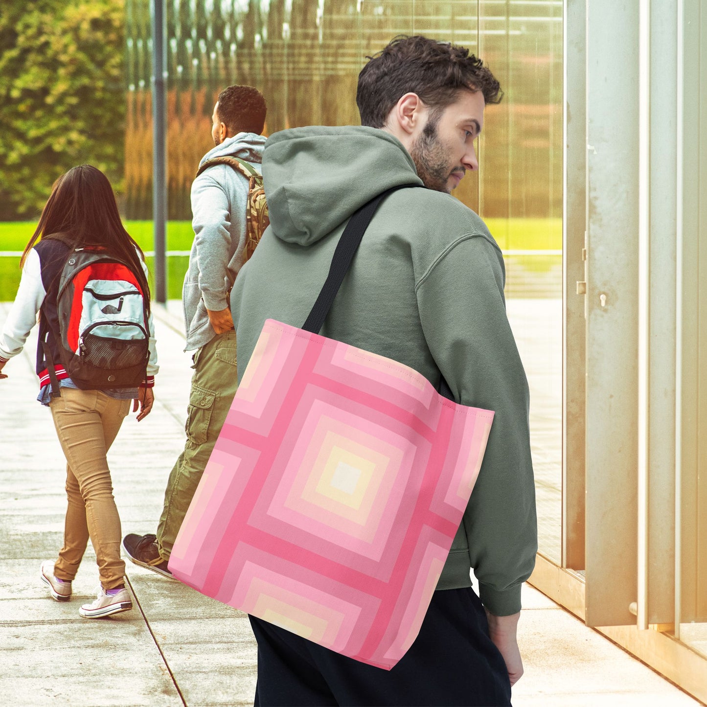 Geo Art Tote Bag – 3 sizes | Bold lines. Vivid color. Retro with a modern twist.