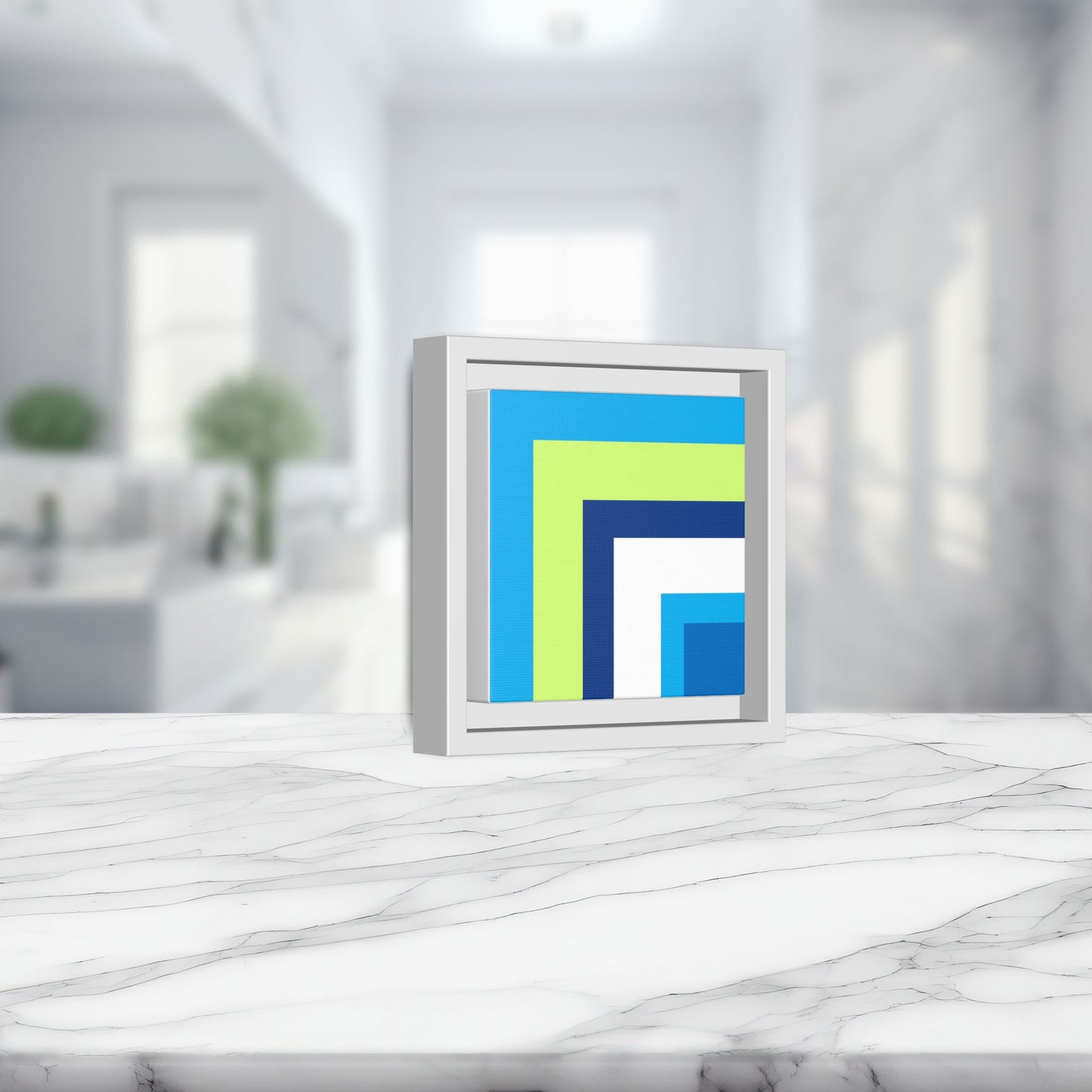 Modern Framed Geometric Canvas Art | Bold Color Meets Clean Framing