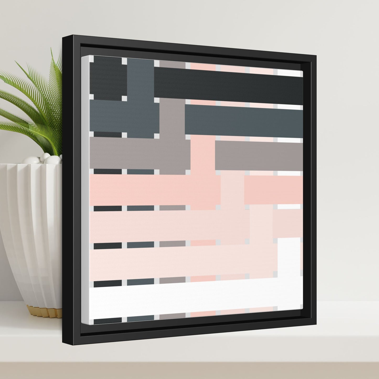 Modern Framed Geometric Canvas Art | Bold Color Meets Clean Framing