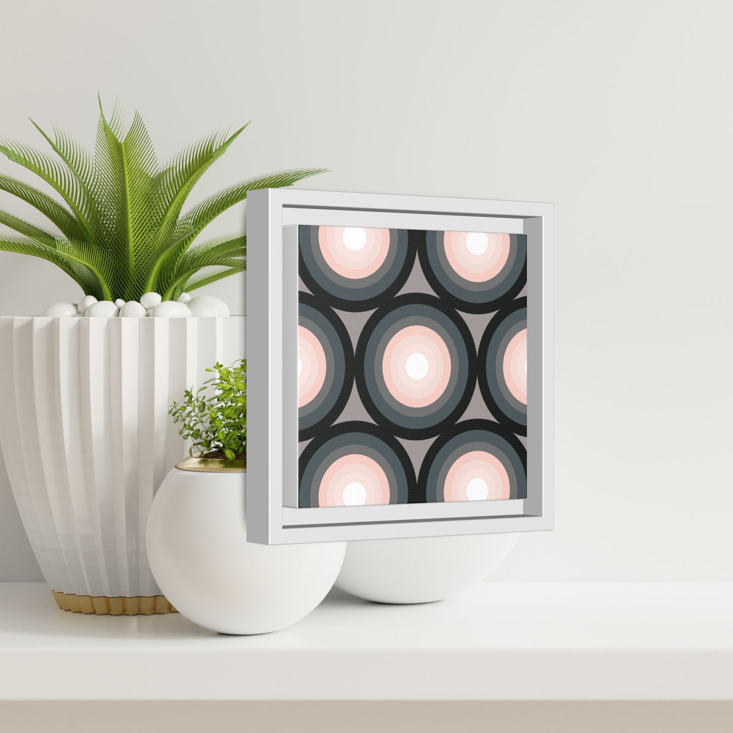 Modern Framed Geometric Canvas Art | Bold Color Meets Clean Framing