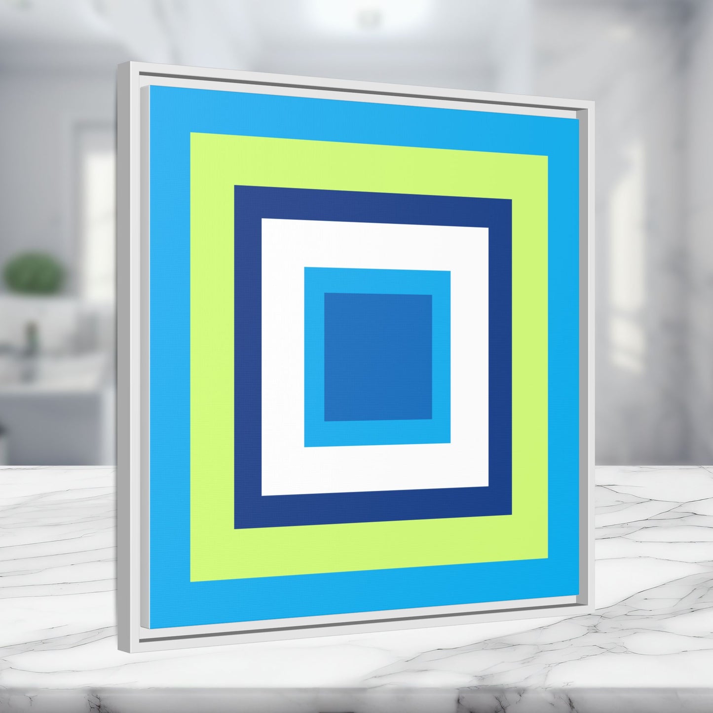 Modern Framed Geometric Canvas Art | Bold Color Meets Clean Framing