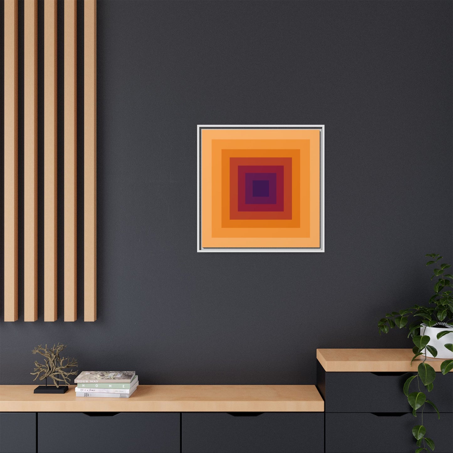 Modern Framed Geometric Canvas Art | Bold Color Meets Clean Framing