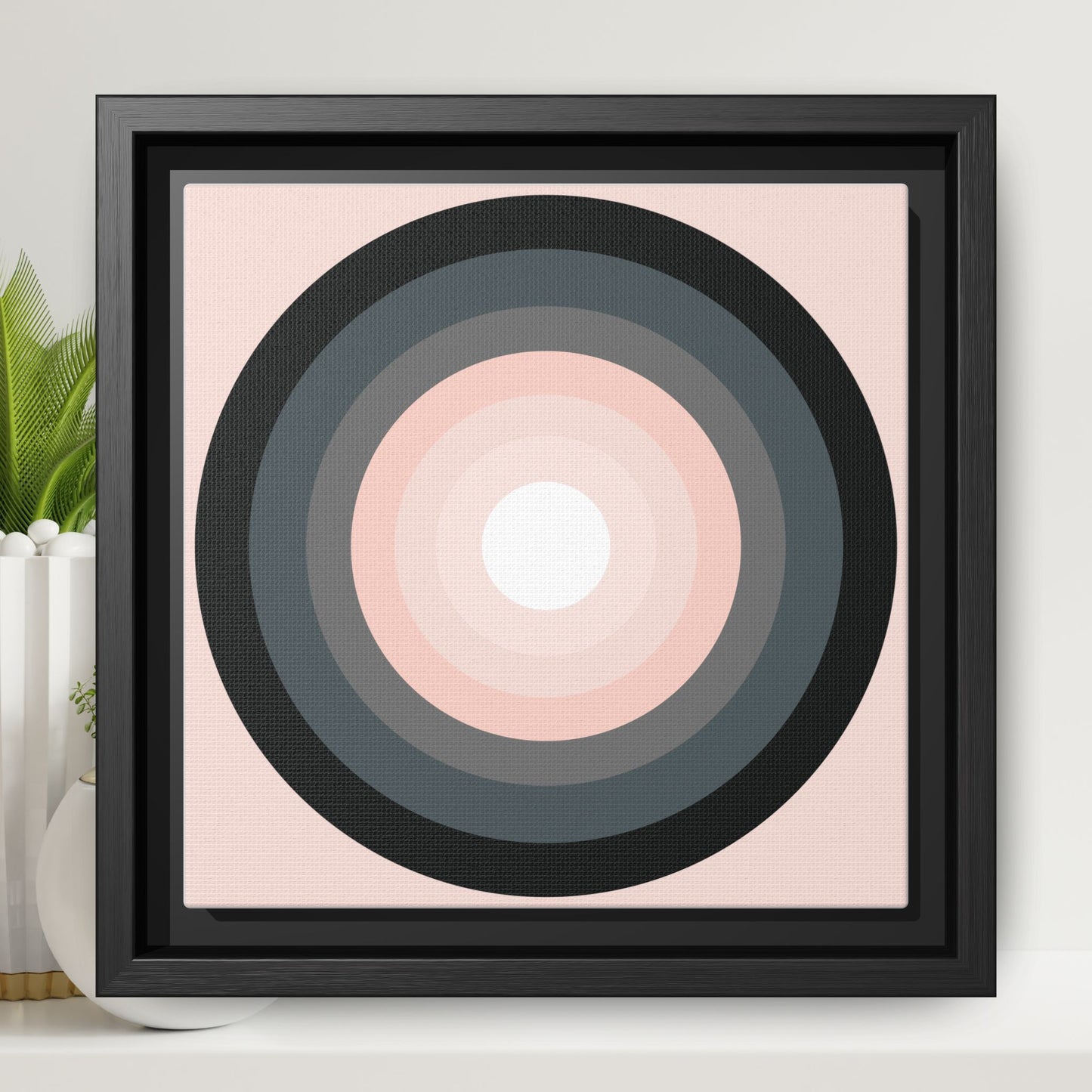 Modern Framed Geometric Canvas Art | Bold Color Meets Clean Framing