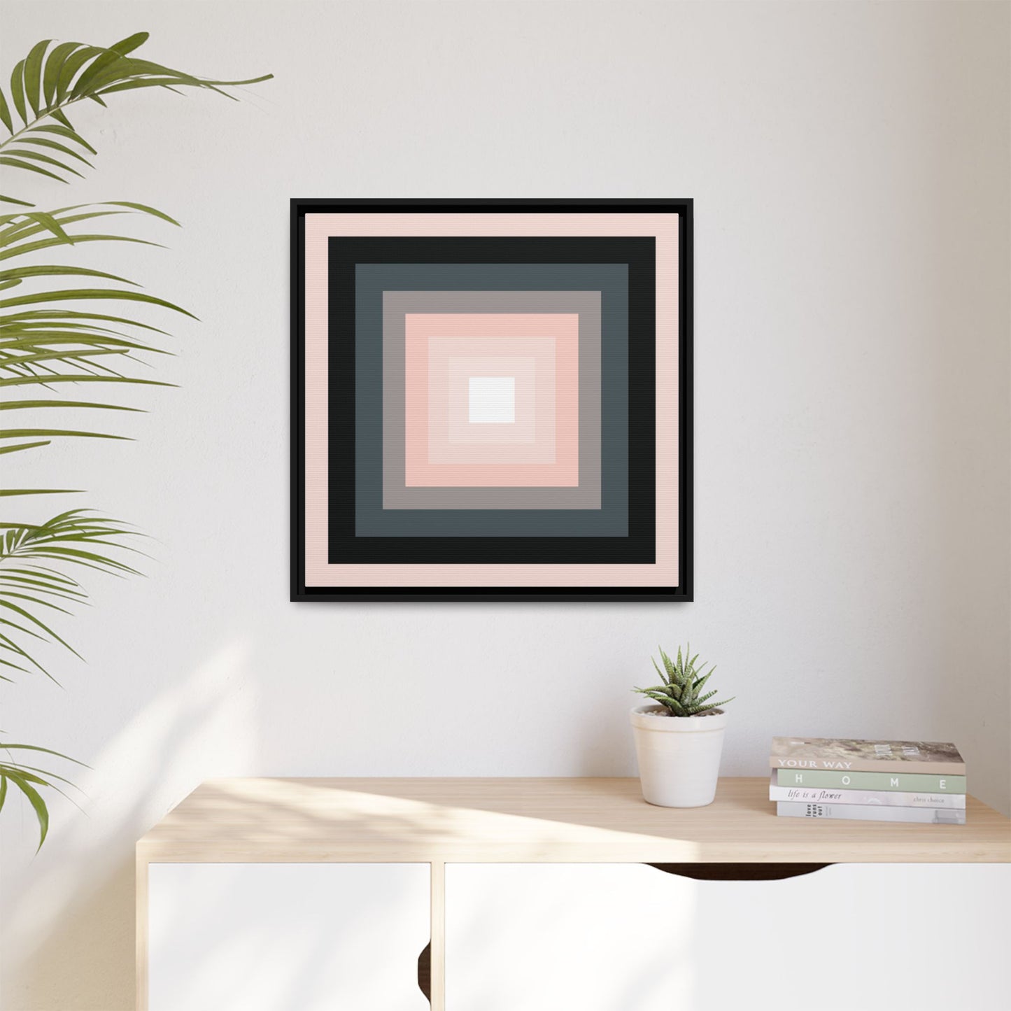 Modern Framed Geometric Canvas Art | Bold Color Meets Clean Framing