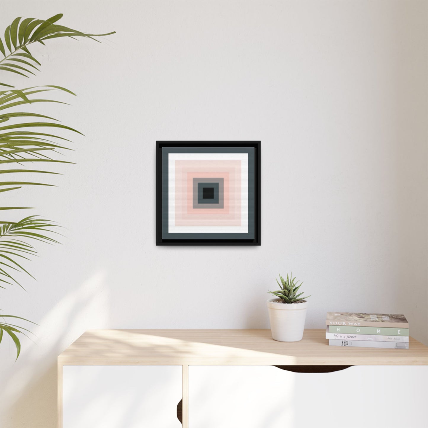 Modern Framed Geometric Canvas Art | Bold Color Meets Clean Framing