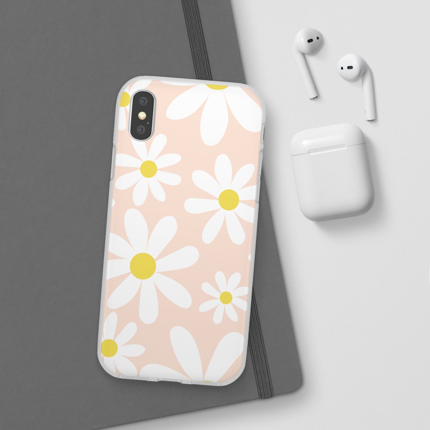 Phone Cases - Blush Daisy Pattern Flexi Cases