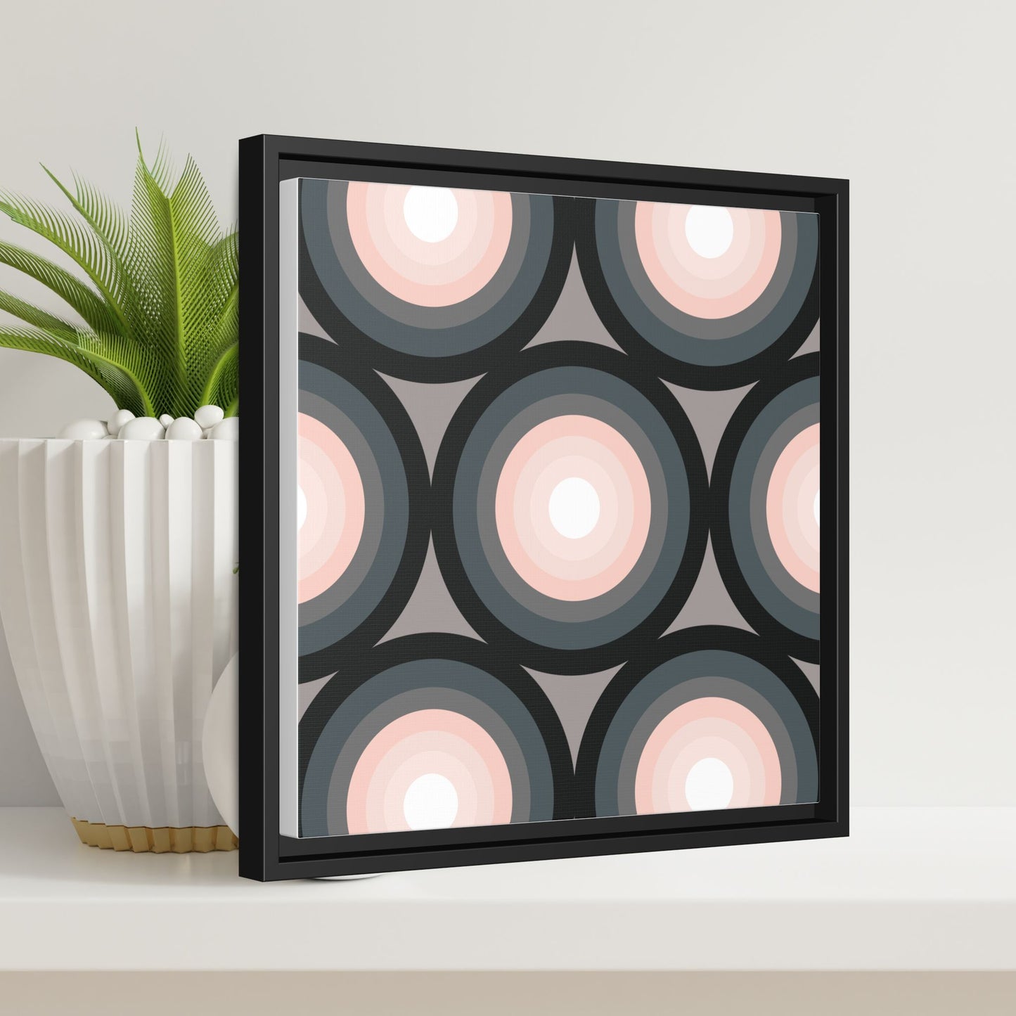 Modern Framed Geometric Canvas Art | Bold Color Meets Clean Framing