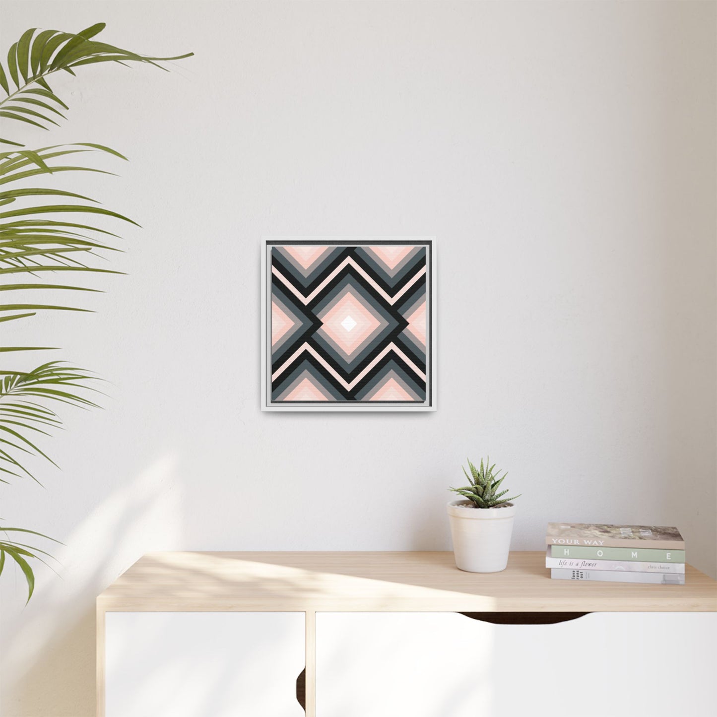 Modern Framed Geometric Canvas Art | Bold Color Meets Clean Framing
