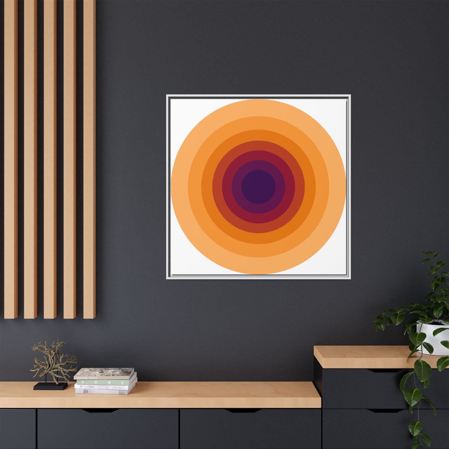 Modern Framed Geometric Canvas Art | Bold Color Meets Clean Framing
