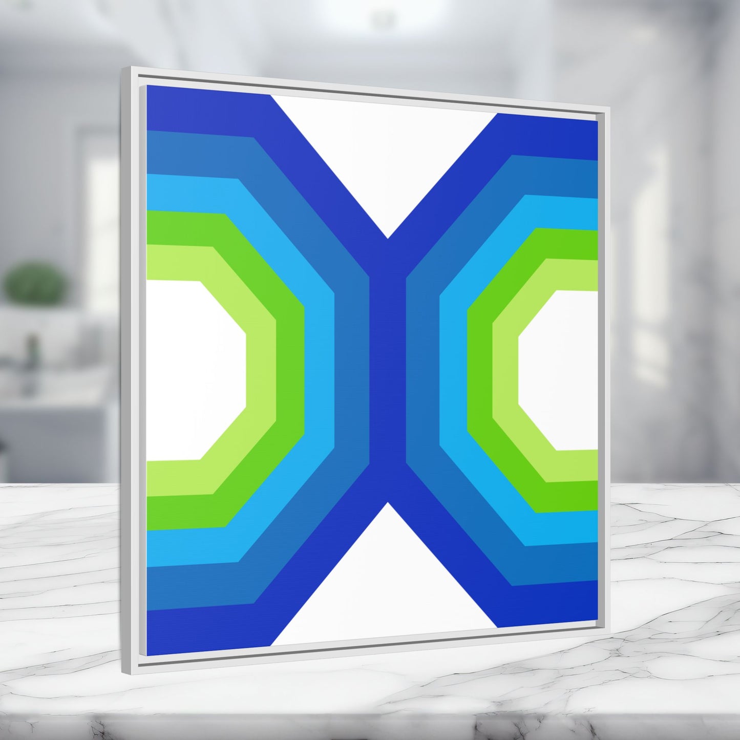 Modern Framed Geometric Canvas Art | Bold Color Meets Clean Framing