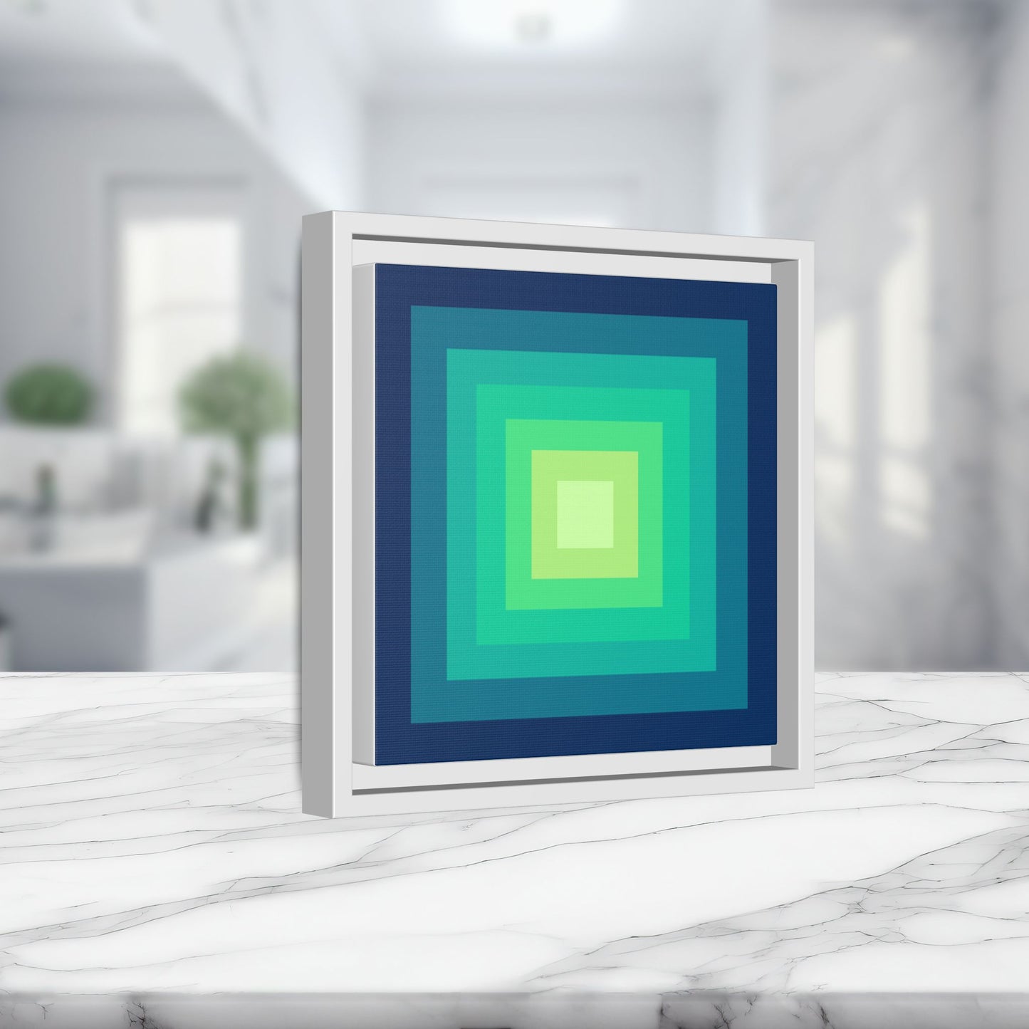 Modern Framed Geometric Canvas Art | Bold Color Meets Clean Framing