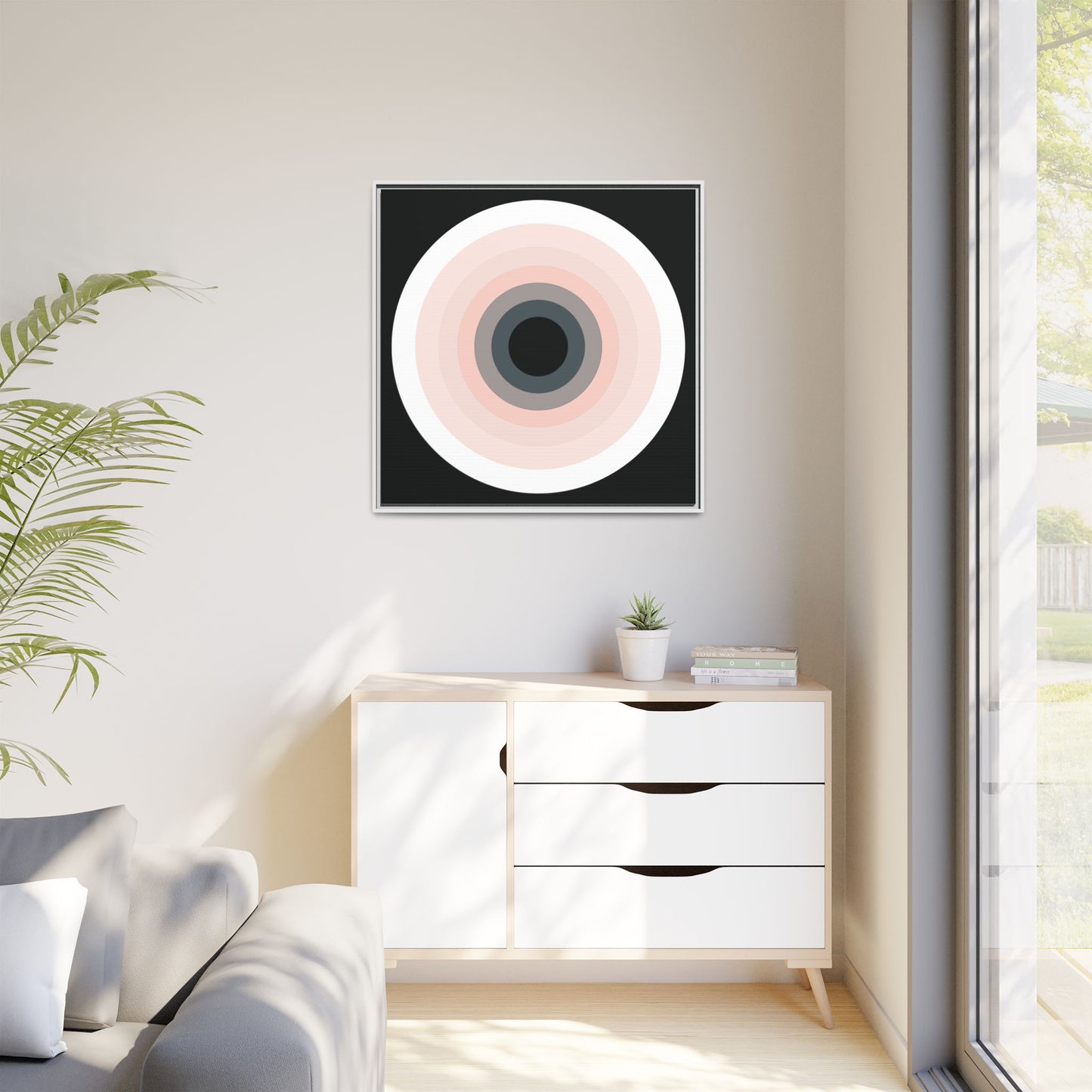 Modern Framed Geometric Canvas Art | Bold Color Meets Clean Framing