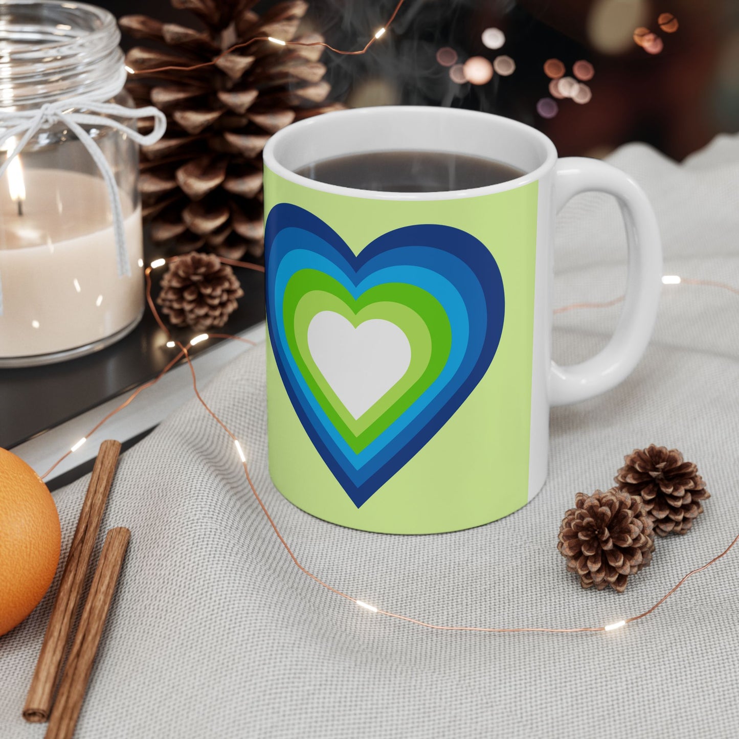 Geo Art Heart Mug – Bold Color, Daily Joy
